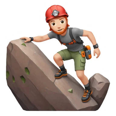 bouldering guy red hair wearing helmet sticker