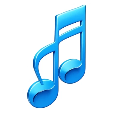 3D blue music icon logo note  no background unique  sticker