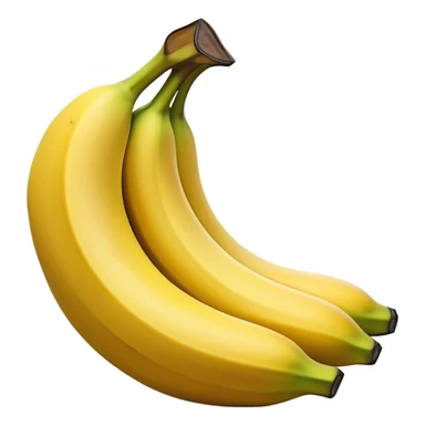 Cinematic bright yellow banana, smooth peel with gentle curves, slightly ripened, stacked in a charming bunch, warm glowing background, soft and inviting. sticker