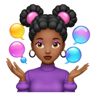 Black woman with bubble Space buns sticker