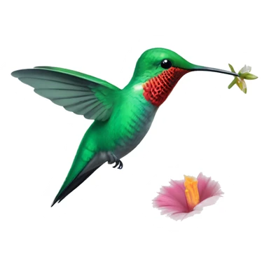 Humming bird and flower  sticker