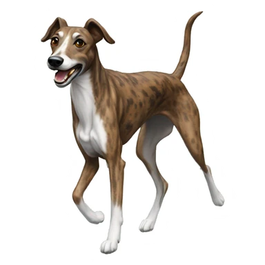 Brindle dog lurcher running cyan lighting sticker