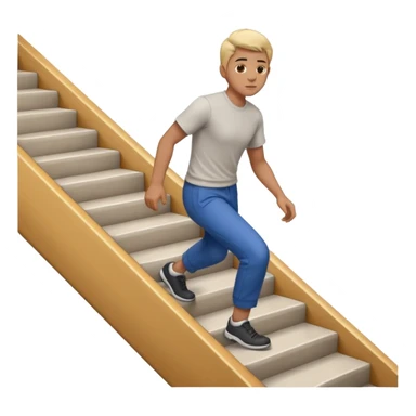 stairs with a person climbing upward sticker