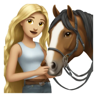 Girl with horse  sticker