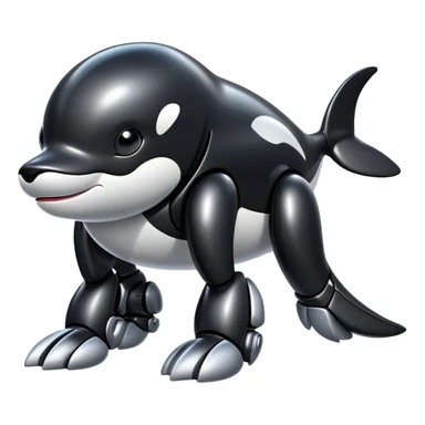 black tubby orca robodog sticker