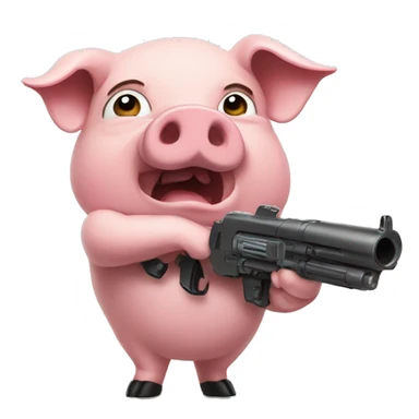 pig with blaster sticker