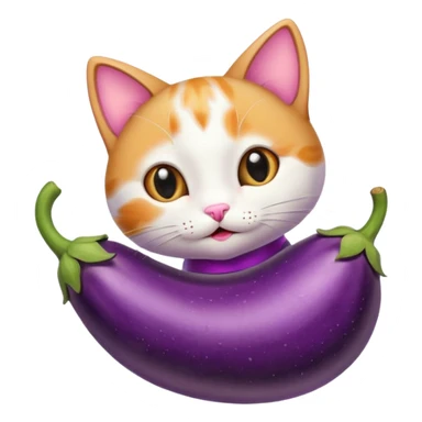 Kitty with eggplant  sticker