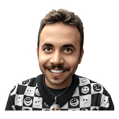 smiling boy with necklace sticker