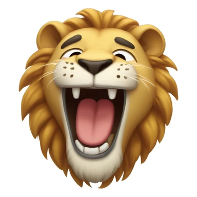 Lion laughing to tears sticker