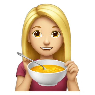 Blond-girl-eating-soup sticker