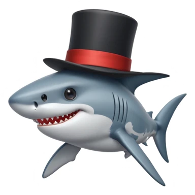 Shark with a top hat sticker