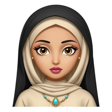 arabian, pretty lips, arab clothes, medium skin, pretty bratz baddie, black eyeliner sticker