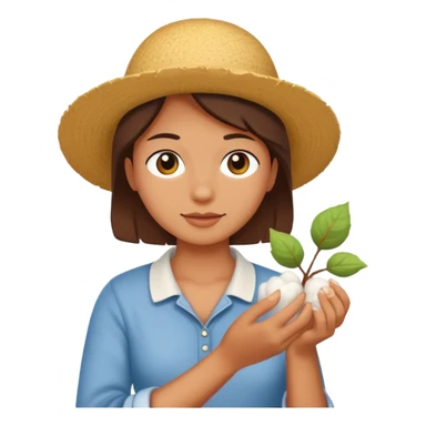 Emoji picking cotton sticker
