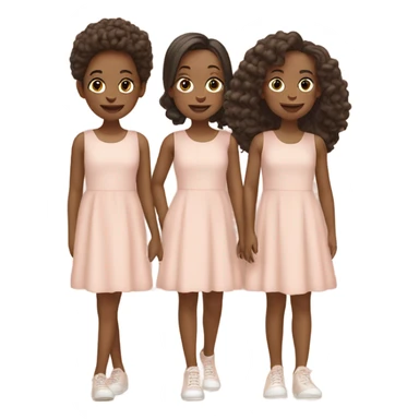 four girls with a matching dress in rose beige sticker