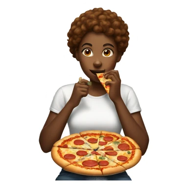 black girl eating pizza sticker