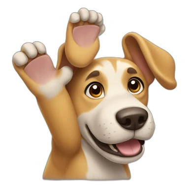 dog-waving-hand sticker