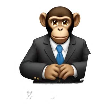 Monkey banker at a computer.  sticker