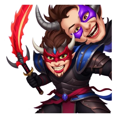 Demon-Horned Warrior sticker
