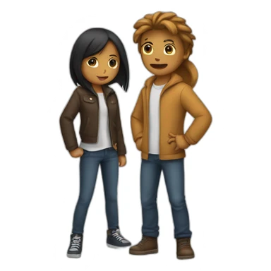 Girl and a boy fighting both should be fair sticker