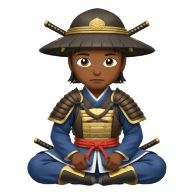 Samurais in Hat, Samurai kneeling  sticker
