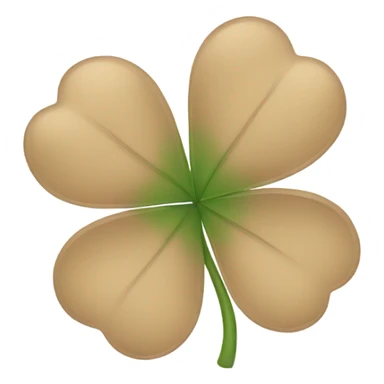 Beige four leaf clover sticker