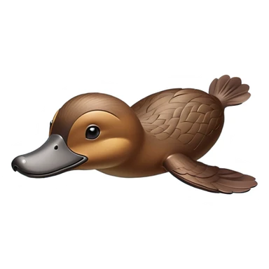 cinematic-platypus-realistic-full-body-floating-emoji,-streamlined-brown-body-gliding-through-calm-river-waters,-wide-duckbill-tipped-up-curiously,-webbed-paws-paddling-gently,-dense-water-resistant-fur-slick-and-shimmering,-flat-tail-rippling-the-water’s-surface,-simplified-yet-realistic-focused-features,-highly-detailed,-glowing-with-an-earthy-wet-radiance sticker