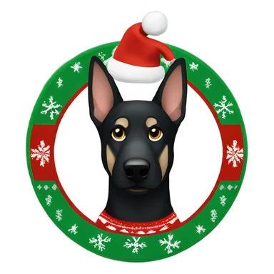 Black German Shepherd wearing Christmas sweater sticker