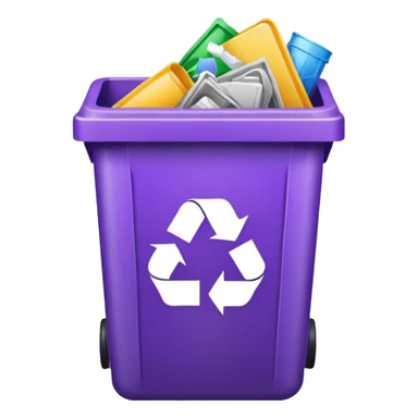 purple recycle bin full sticker