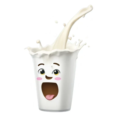 milk spilling from mouth sticker