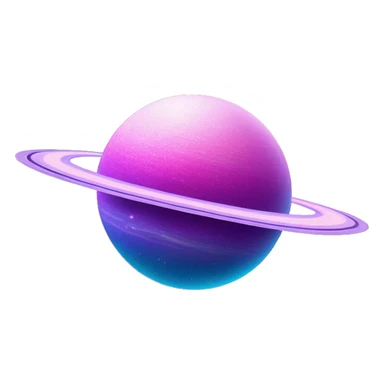 sparkly glittery blue purple and pink gradient planet with a cheesy saturn ring sticker