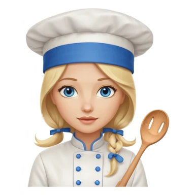 Sexy Long Blonde hair blue eyed female chef sticker