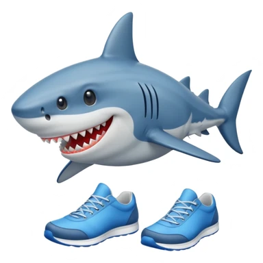 Shark with a blue shoes sticker