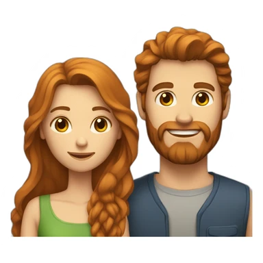 Brown-hair Bearded man and long haired ginger girlfriend  sticker