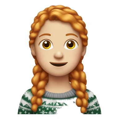 An ginger girl with a dirty Christmas jumper  sticker
