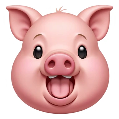 Cinematic Cute Yawning Pig Portrait Emoji, Head tilted slightly with a dramatic, wide-open yawn, showcasing a soft, smooth rosy-pink hide with droopy ears, round beady eyes barely open in drowsy contentment, Simplified yet irresistibly adorable features, highly detailed, glowing with a soft, cozy glow, high shine, relaxed yet expressive, stylized with a touch of whimsical charm, bright and endearing, soft glowing outline, capturing the essence of a sleepy yet affectionate pig, so drowsy it feels like it could stretch out of the screen and curl up for a nap! sticker