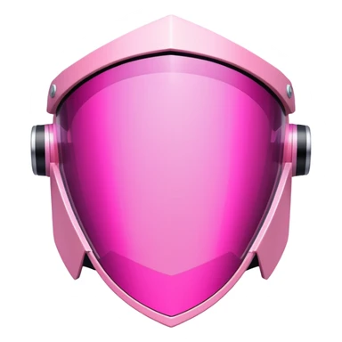 angular frameless pink shield visor, space-age Y2K style, geometric one-piece lens sticker