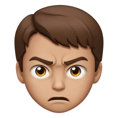 boy with brown hair brown eyes and he’s mad sticker