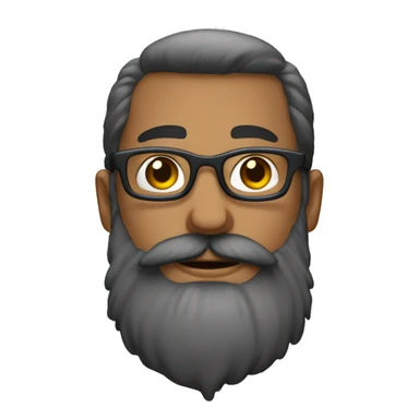 Homme brun barbe lunettes sticker