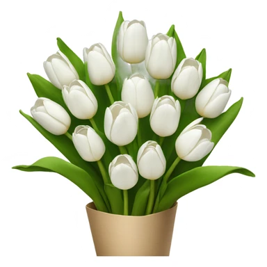 white tulip bouquet  sticker