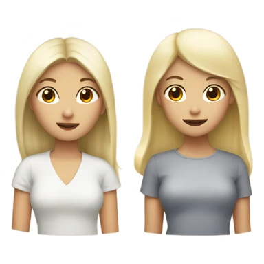 two ASIAN girls with two blonde girls sticker