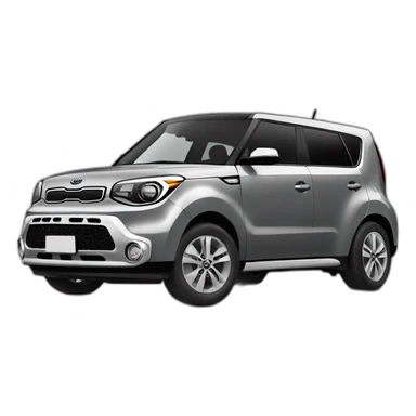cartoon grey kia soul car esometric sticker