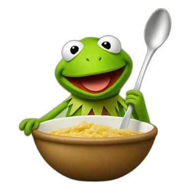 kermit with a spoon sticker