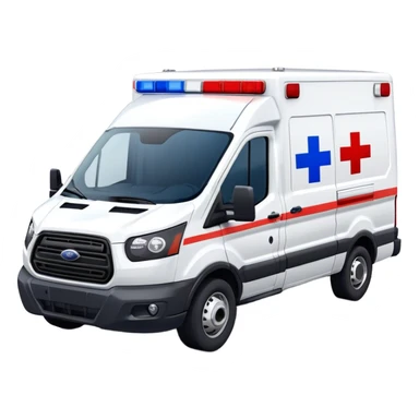 Ambulance - Ford Transit 350 (Model Year: 2021) (Iconic colour: White with red and blue lights) sticker