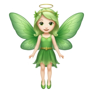 full body of little green fairy sticker