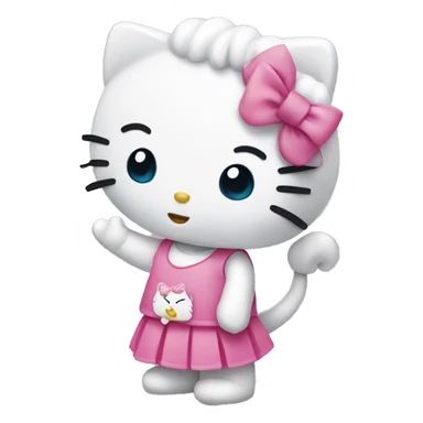 Hello kitty giving kids sticker