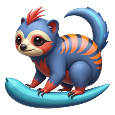  exotic tropical cyber-Sleuth-Sloth-Litten-Linoone-Noibat-Fakémon-Pokémon-Vernid-creature sticker