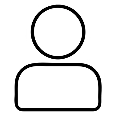 Simple person icon, minimalist human figure sticker