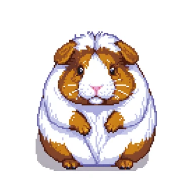 cute guinea pig with fluffy fur sticker