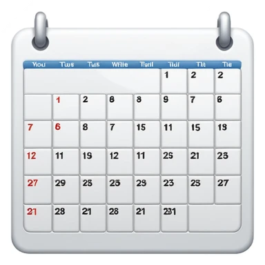 calendar with NO days sticker