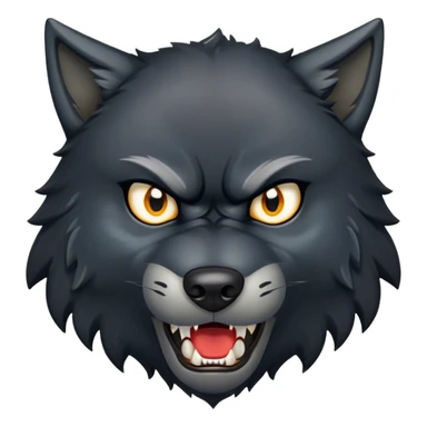 Black wolf angry sticker